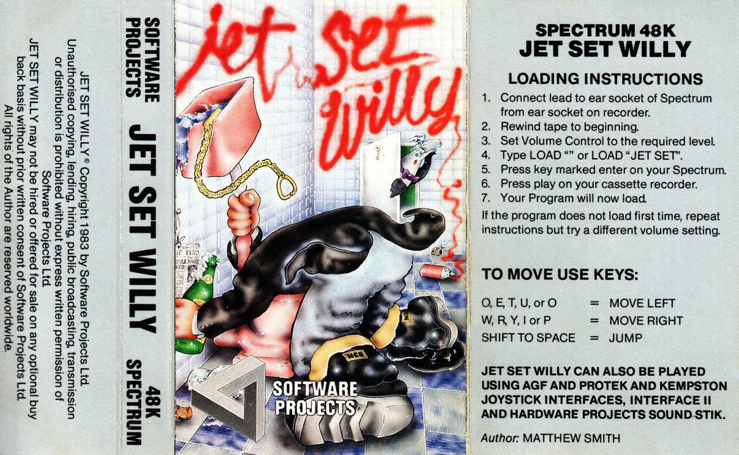 Jet Set Willy original cassette inlay